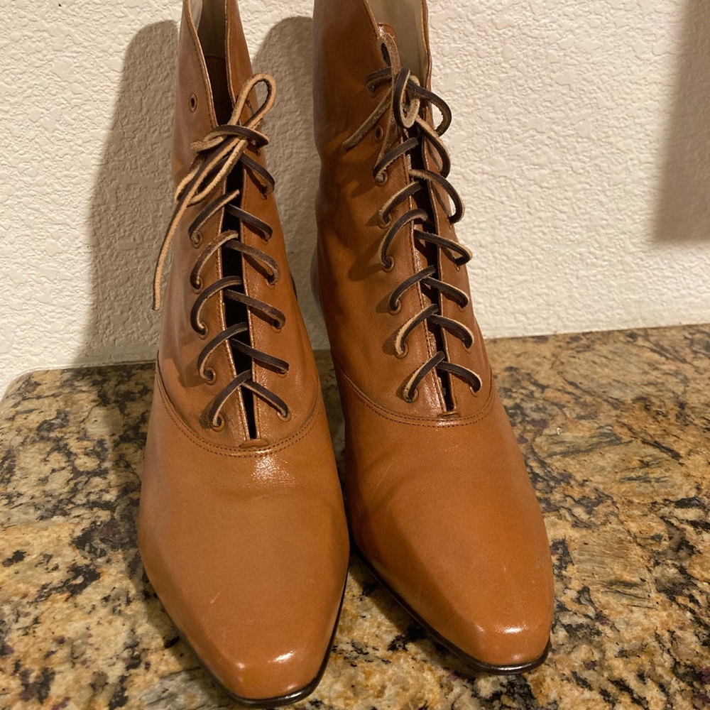 Vintage Style Leather Boots